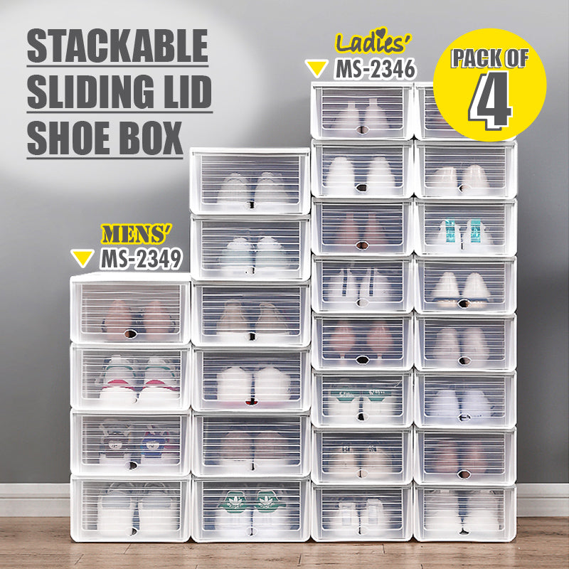SoleMate - Sliding Lid 'Mens' Shoe Box (Pack of 4)